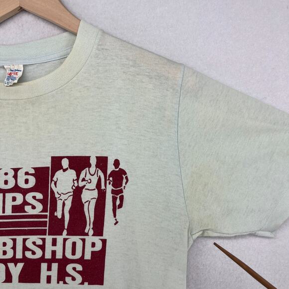 Vtg ARCHBISHOP MOLLOY Shirt L HS '86 CITY CHAMPS Champion Track Field Briarwood - Picture 11 of 15